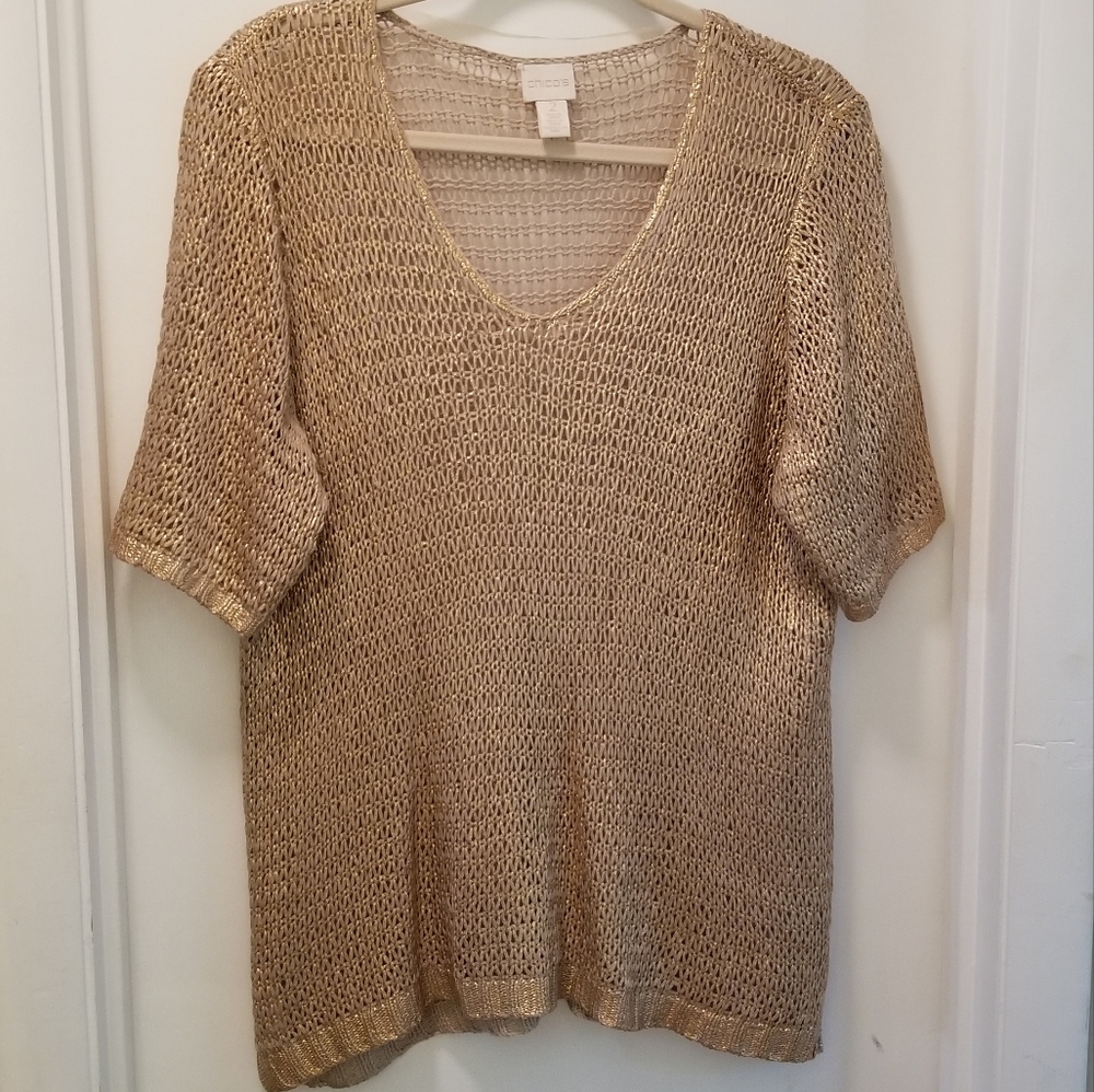 Chico's Rose Gold Top! Holidays shine!